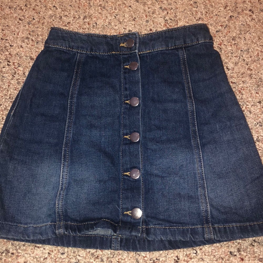 dark denim jean skirt